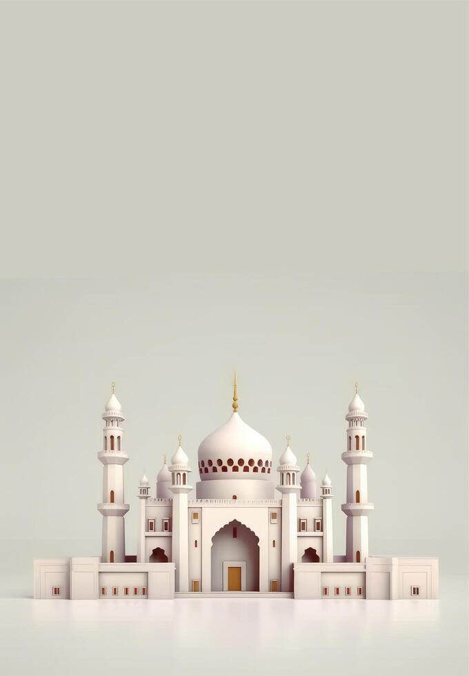 beautiful Islamic mosque vertical background with copy space. photo