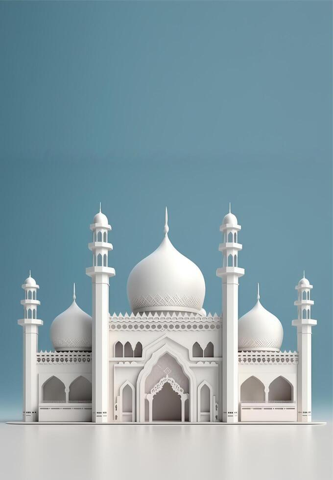 beautiful Islamic mosque vertical background with copy space. photo