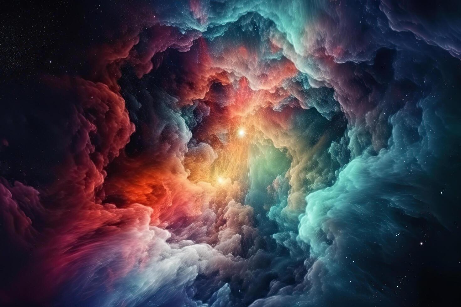 Cosmic space and stars, color cosmic abstract background. Colorful nebula in deep space with stars, photo