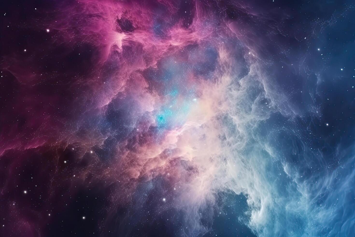 Night sky with stars and nebula. Colorful space galaxy and cloud nebula, photo