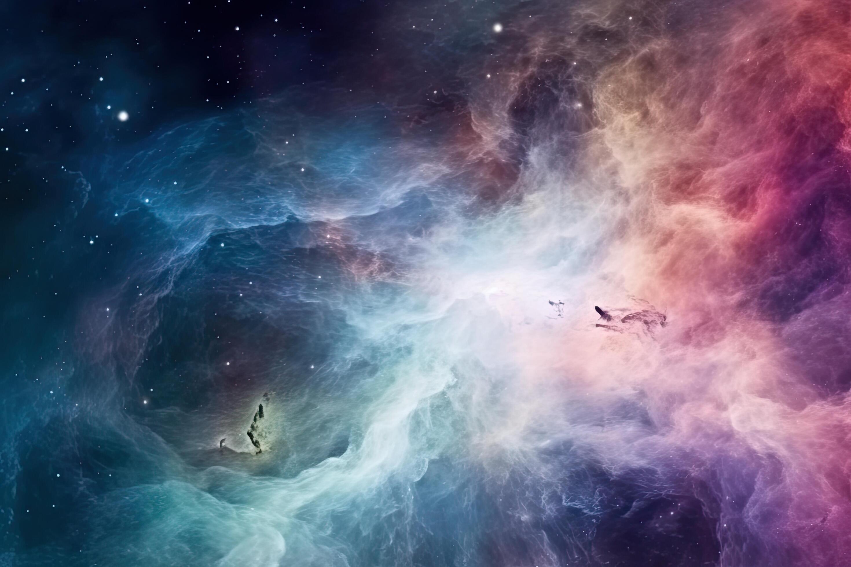 Cosmic space and stars, science fiction wallpaper. Beauty of deep space.  Colorful space galaxy and cloud nebula, AI Generated 25500724 Stock Photo  at Vecteezy