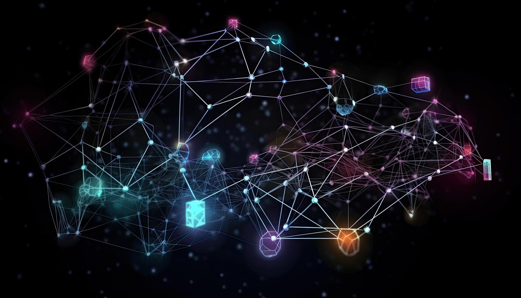 Networking connection concept as a technology background. 3D Rendering, Information technology and Digital data visualization network system, photo