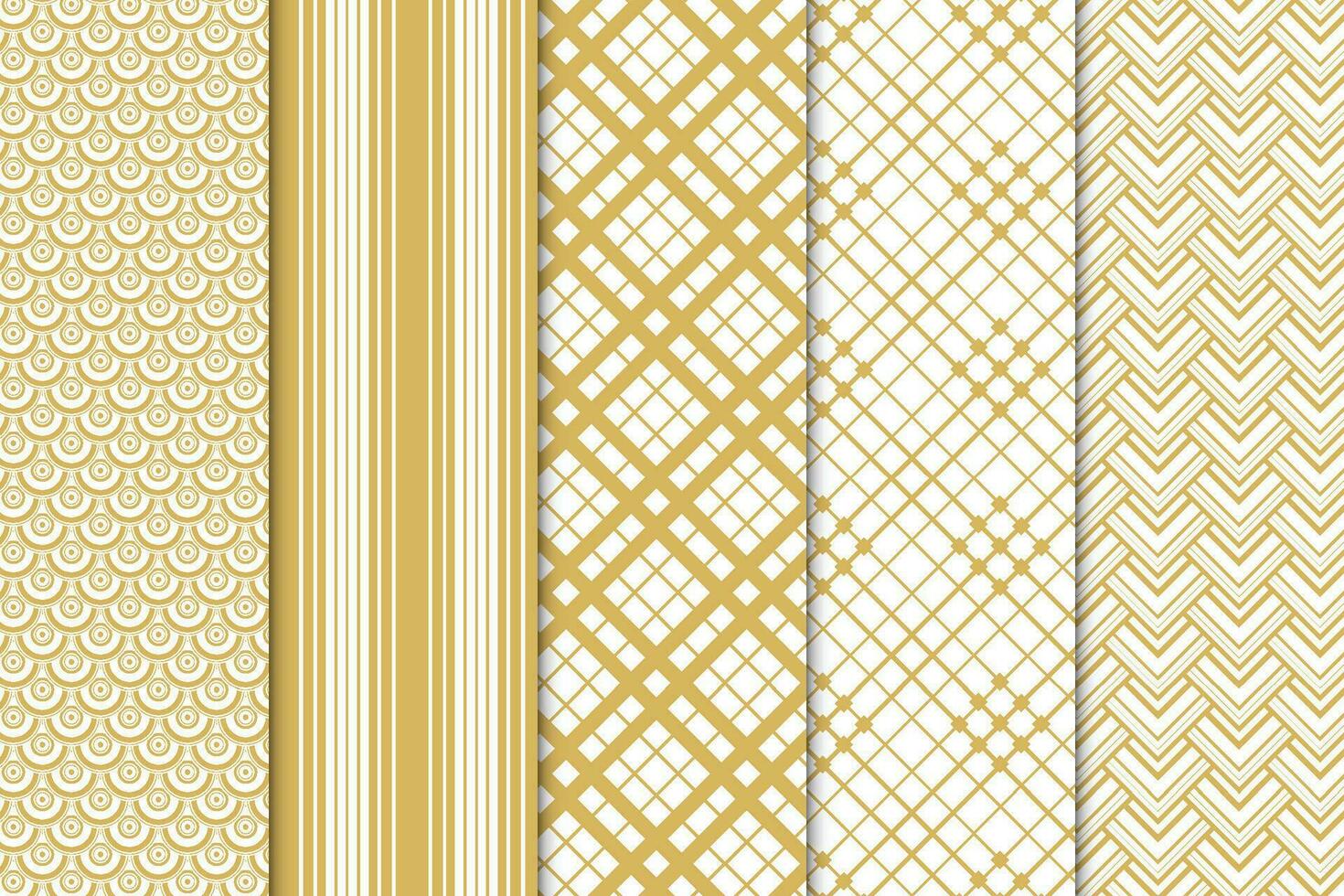 Golden geometric pattern for wallpapers, book covers, or wrapping papers. Creative seamless pattern decoration in abstract style. Modern geometric pattern design on white backgrounds. vector