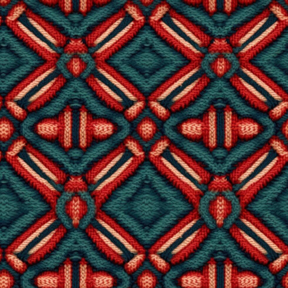 Fabric knitted seamless pattern with geometric shape spots. bright colors background for knitwear design or print, modern strips mat, illustration photo