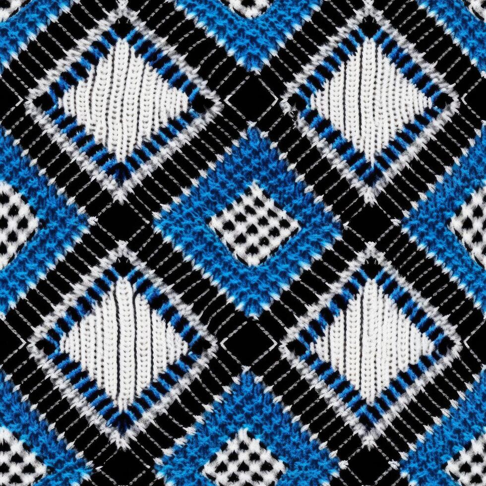 Fabric knitted seamless pattern with geometric shape spots. bright colors background for knitwear design or print, modern strips mat, illustration photo