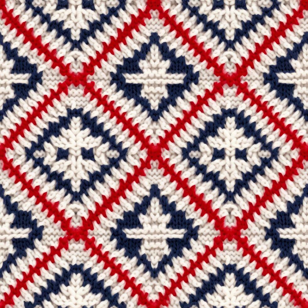 Fabric knitted seamless pattern with geometric shape spots. bright colors background for knitwear design or print, modern strips mat, illustration photo