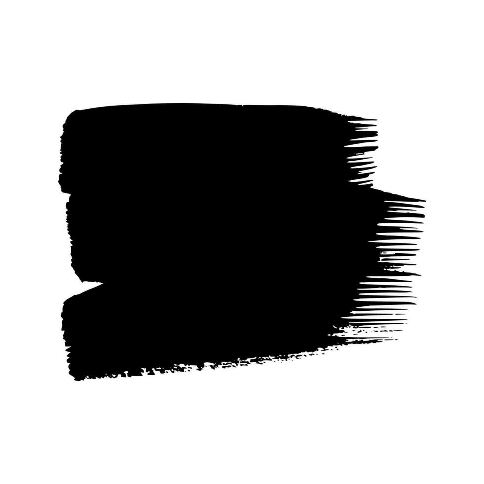 Black grunge brush stroke. Painted ink smear. Ink spot isolated on white background. Vector illustration