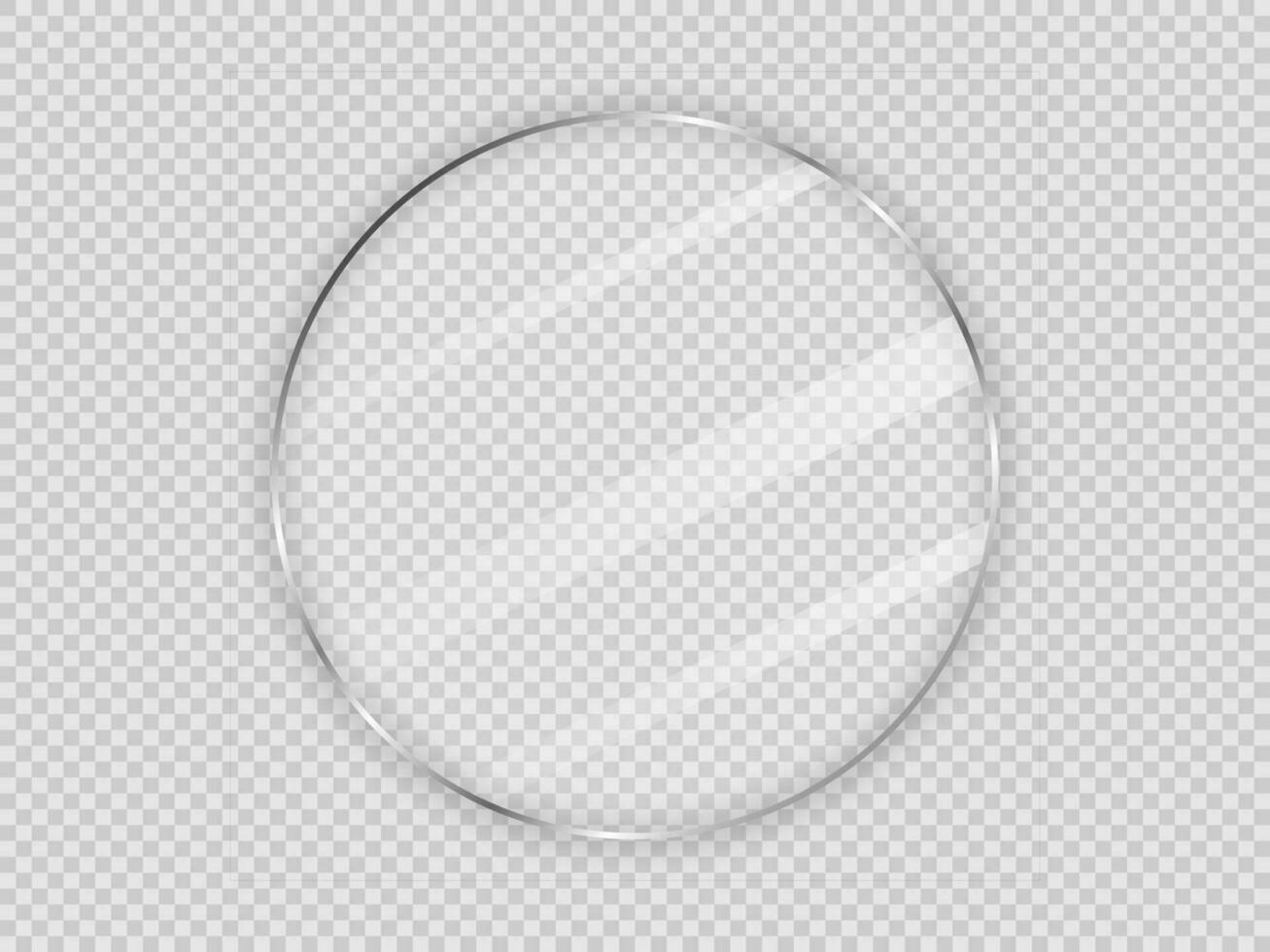 Glass plate in circle frame vector