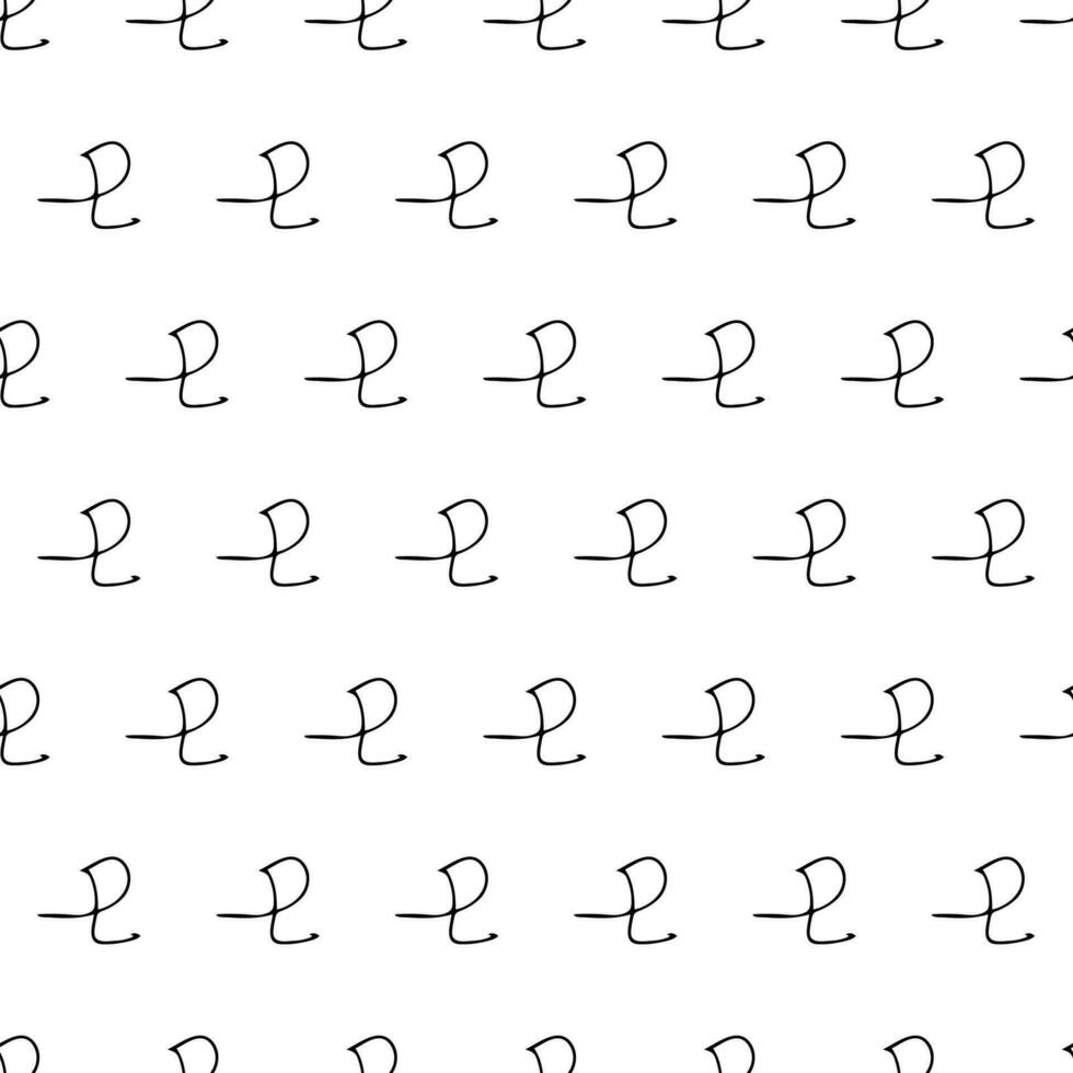 Seamless pattern with black pencil brushstrokes in abstract shapes on white background. Vector illustration