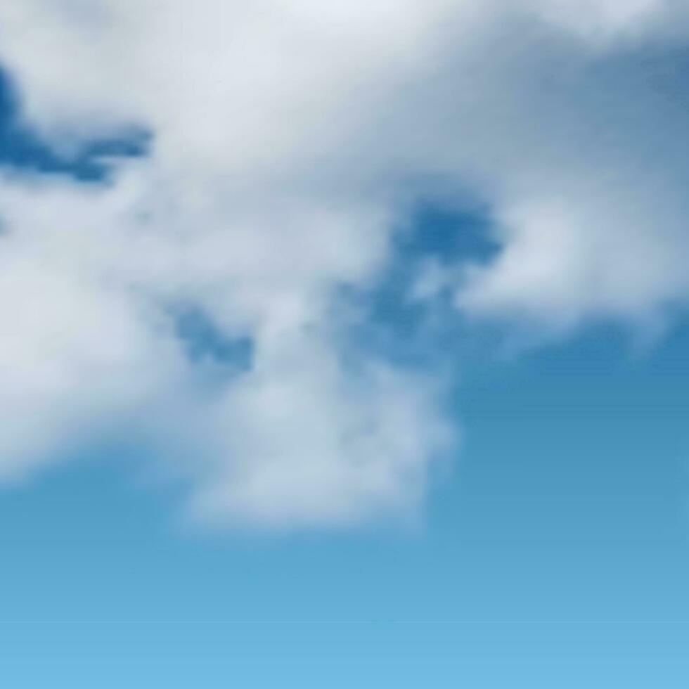 Natural background with cloud on blue sky. Realistic cloud on blue backdrop. Vector illustration