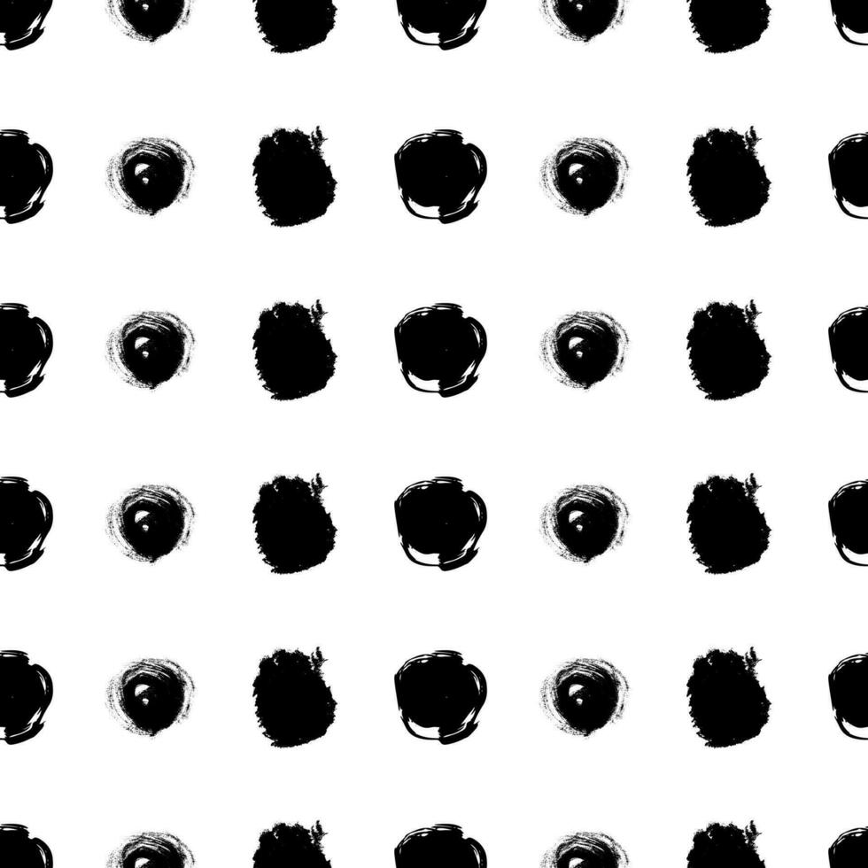 Seamless pattern with black sketch hand drawn pencil scribble circles shape on white background. Abstract grunge texture. Vector illustration
