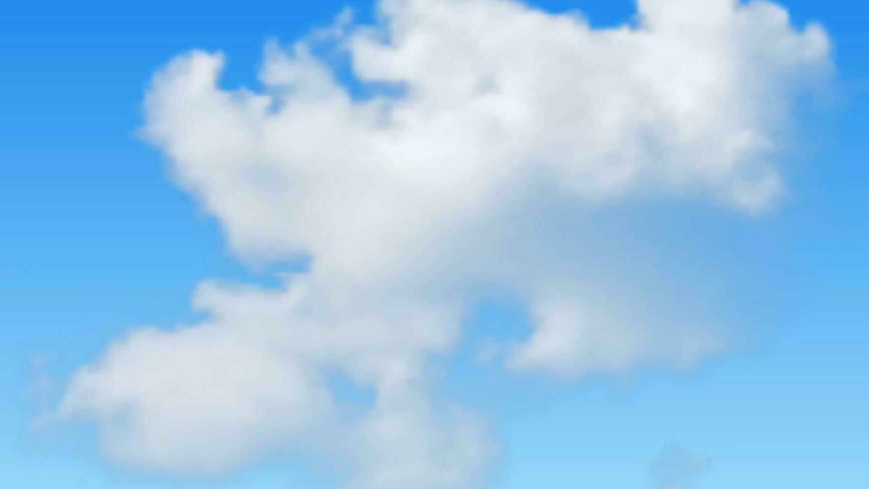 Natural background with cloud on blue sky. Realistic cloud on blue backdrop. Vector illustration