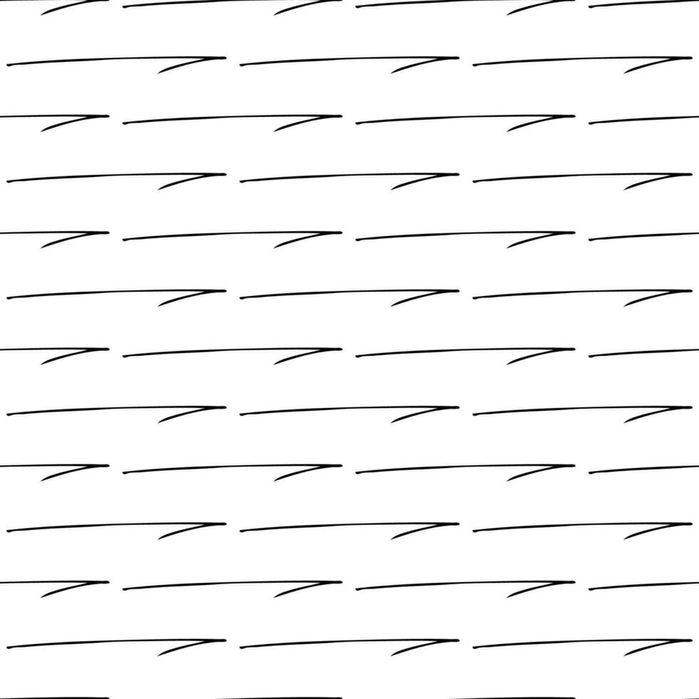 Seamless pattern with black hand drawn doodle arrows on white background. Abstract grunge texture. Vector illustration