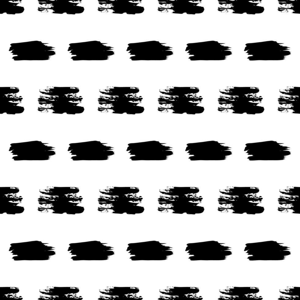 Seamless pattern with dark hand drawn scribble smear on white background. Abstract grunge texture. Vector illustration