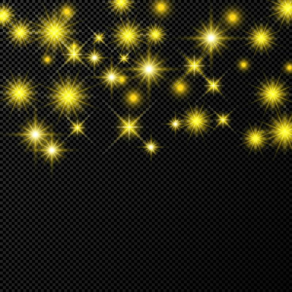 Gold backdrop with stars and dust sparkles vector
