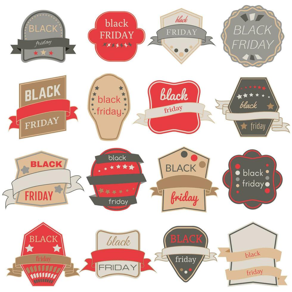 Black Friday Sale Vector Badges and Labels. Set of Black Friday Stickers and Banners.