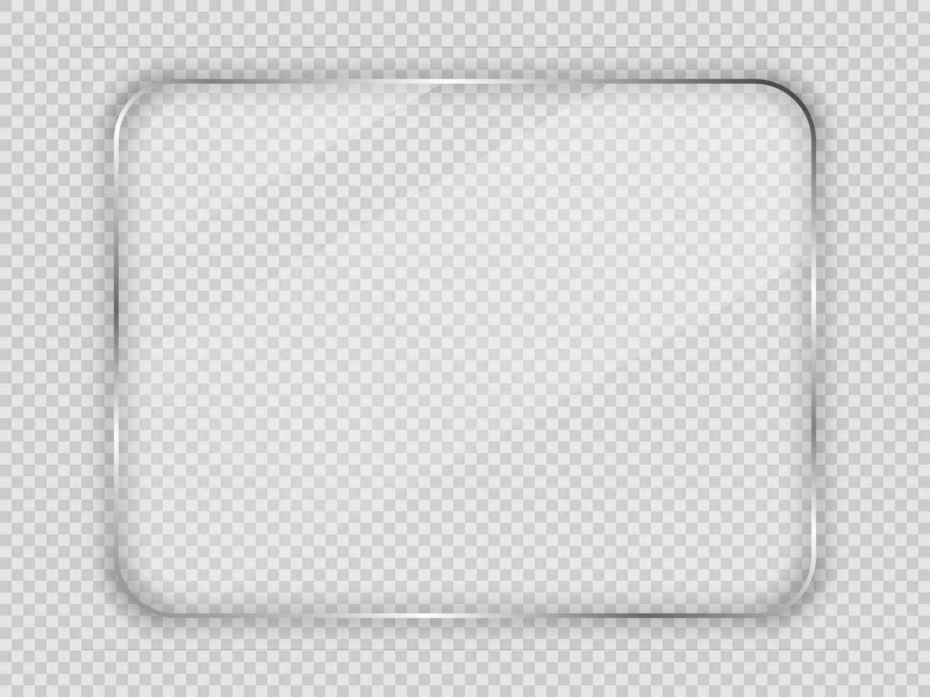 Glass plate in rounded rectangular frame vector