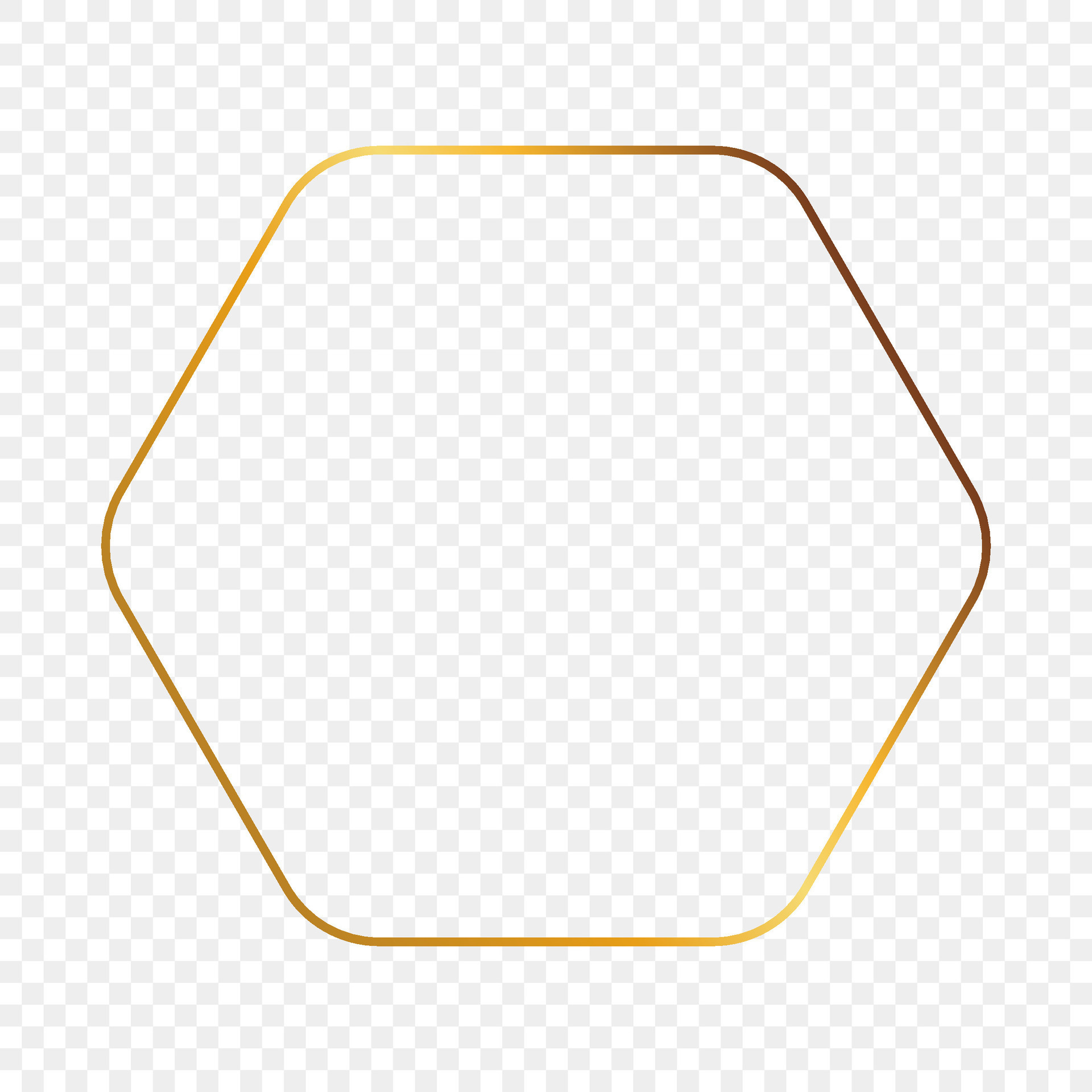 Gold glowing rounded hexagon frame 25502159 Vector Art at Vecteezy