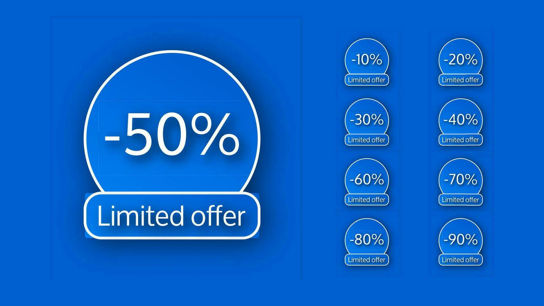 Blue limited offer banner vector