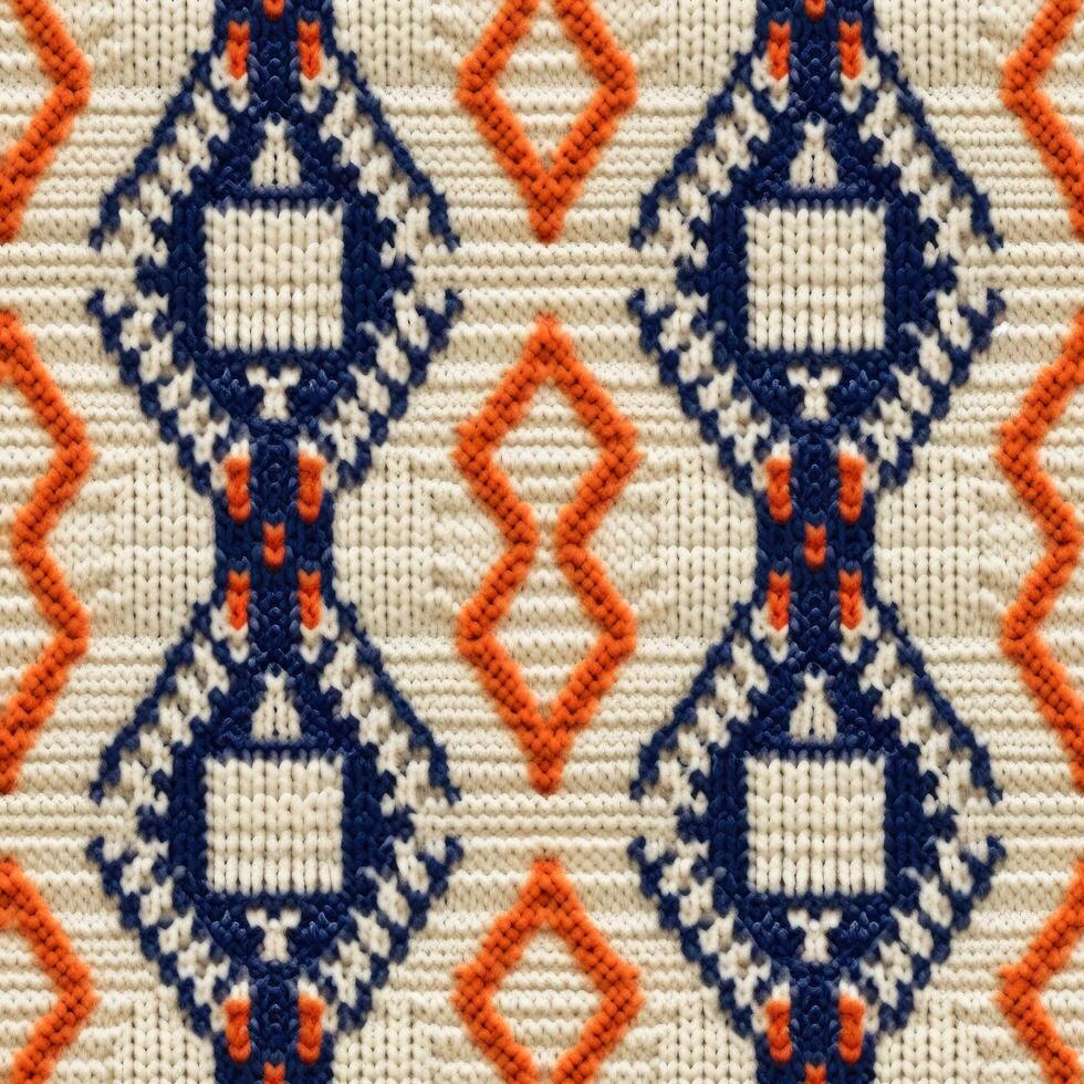 Fabric knitted seamless pattern with geometric shape spots. bright colors background for knitwear design or print, modern strips mat, illustration photo