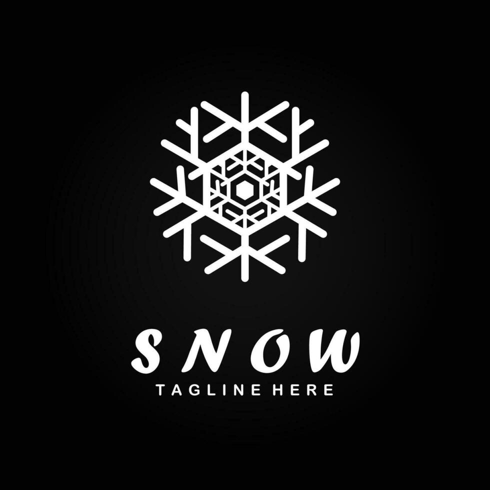 snow logo line art design vector