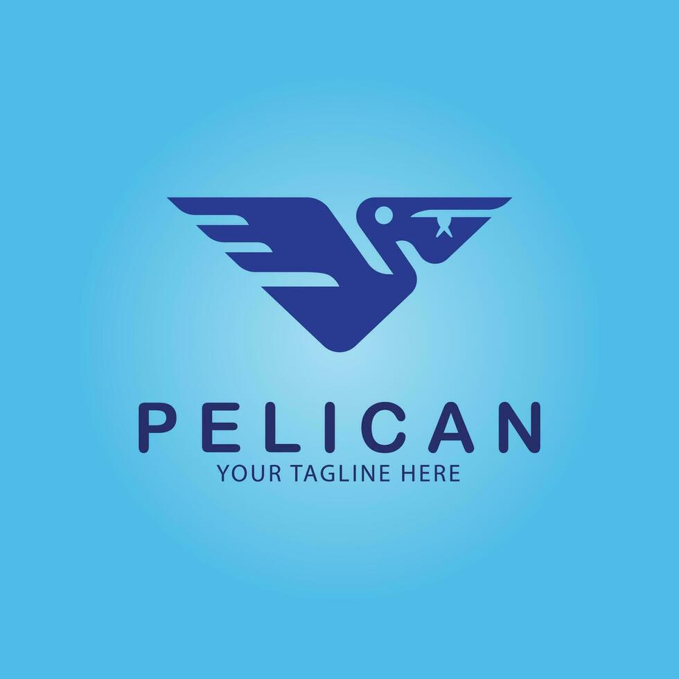 pelican logo line art design vector