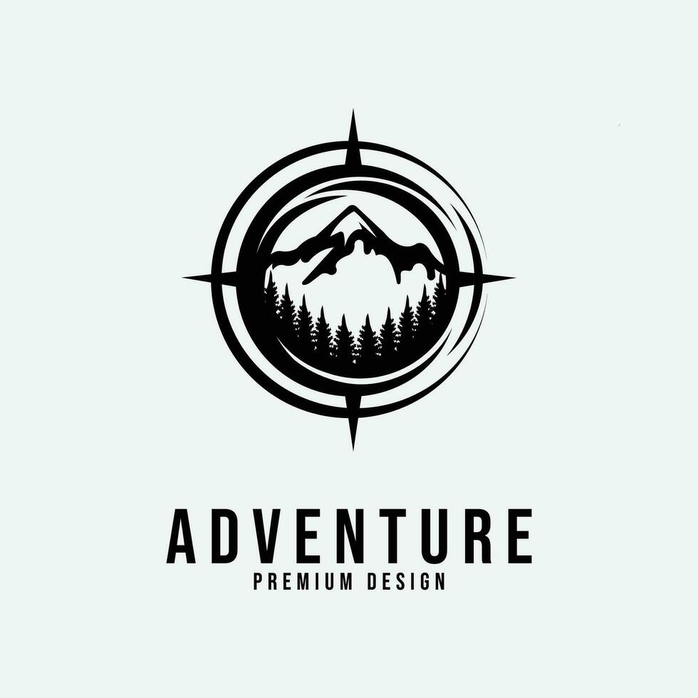 adventure logo line art design vector