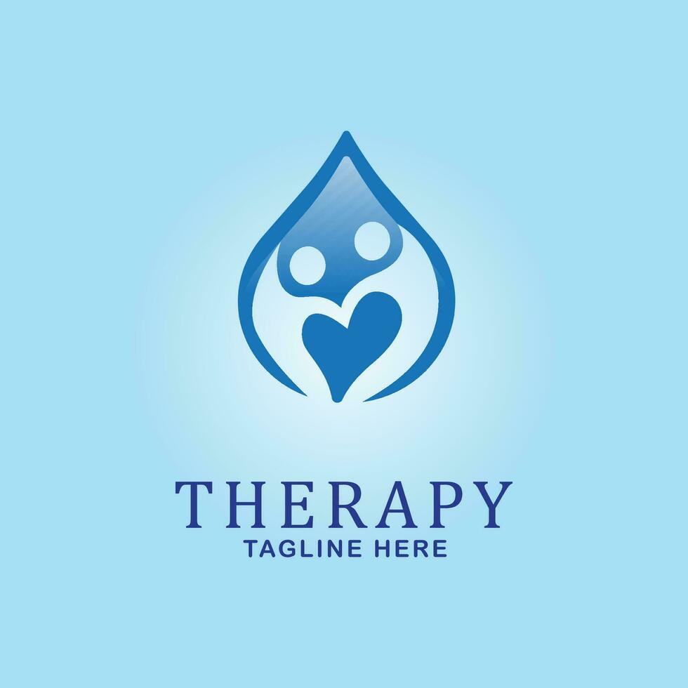 terapia logo línea Arte diseño vector