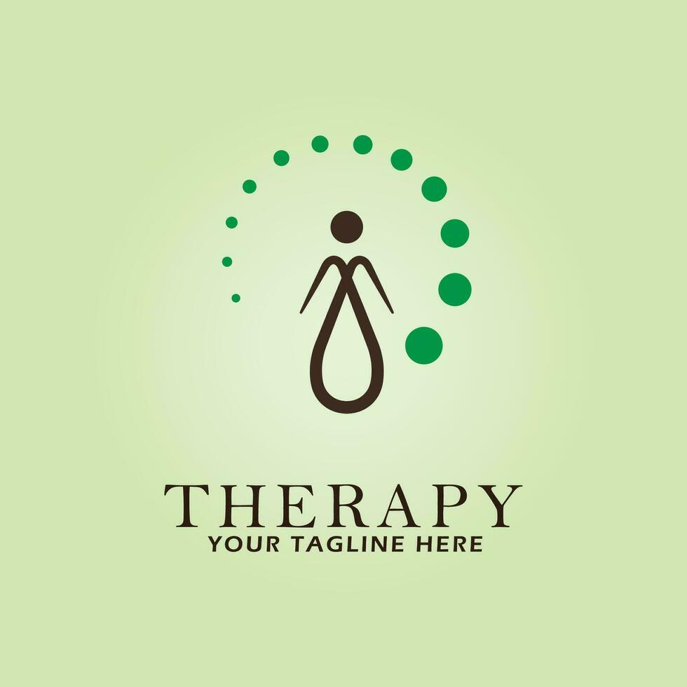 therapy logo line art design vector