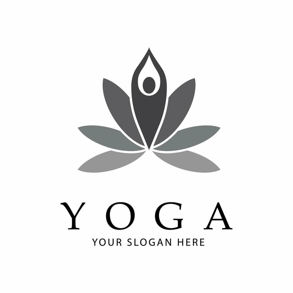 yoga logo line art design vector