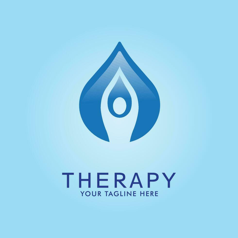 therapy logo line art design vector