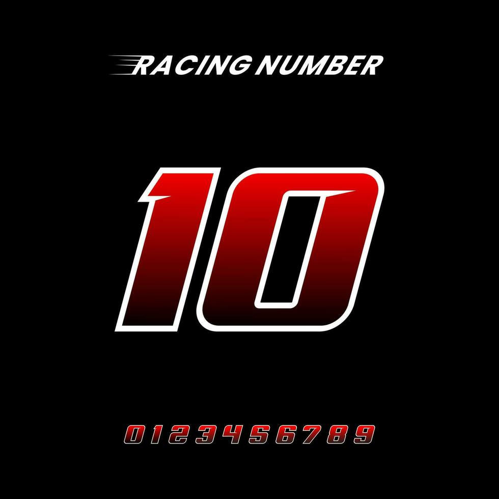 Racing Number Design Vector Template