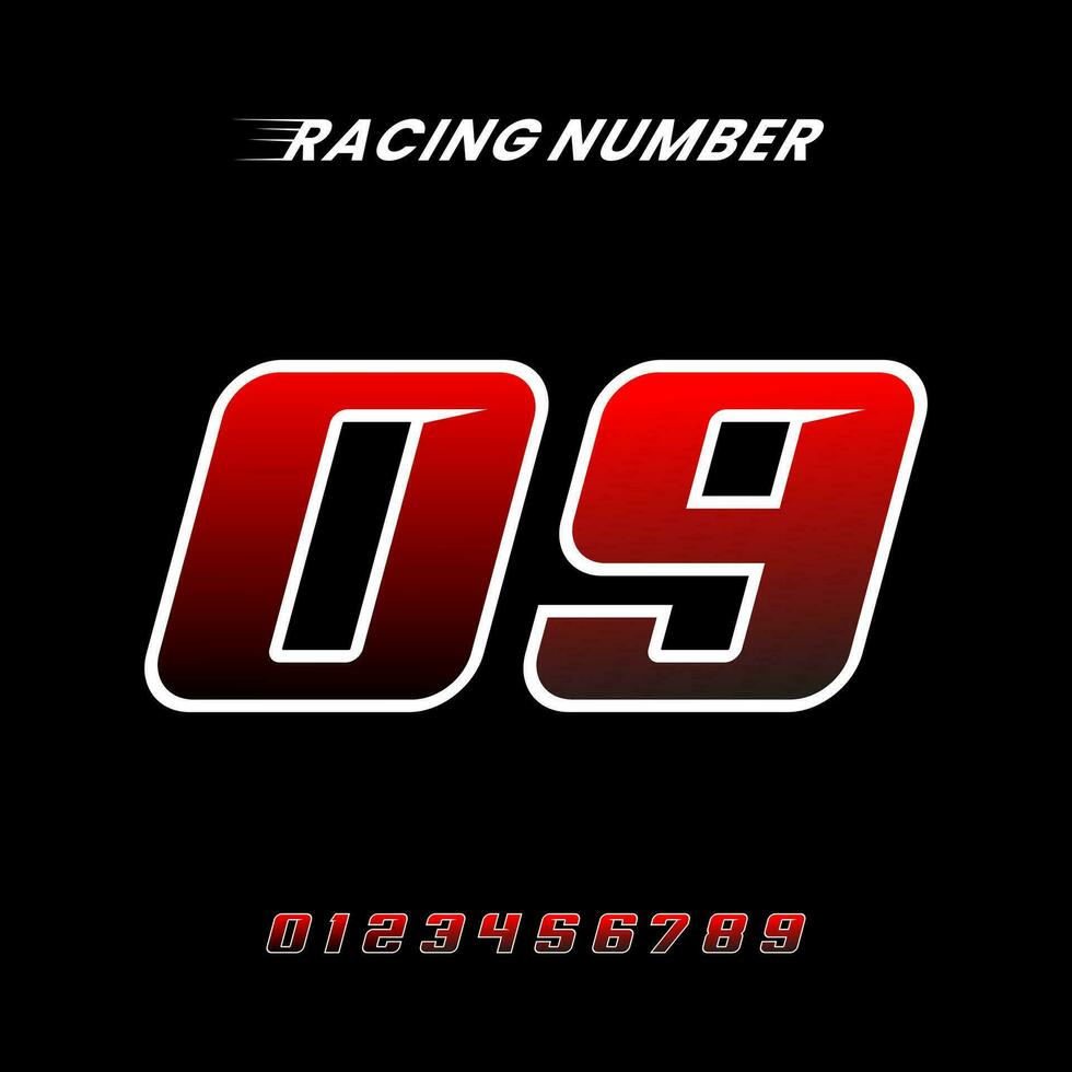 Racing Number Design Vector Template