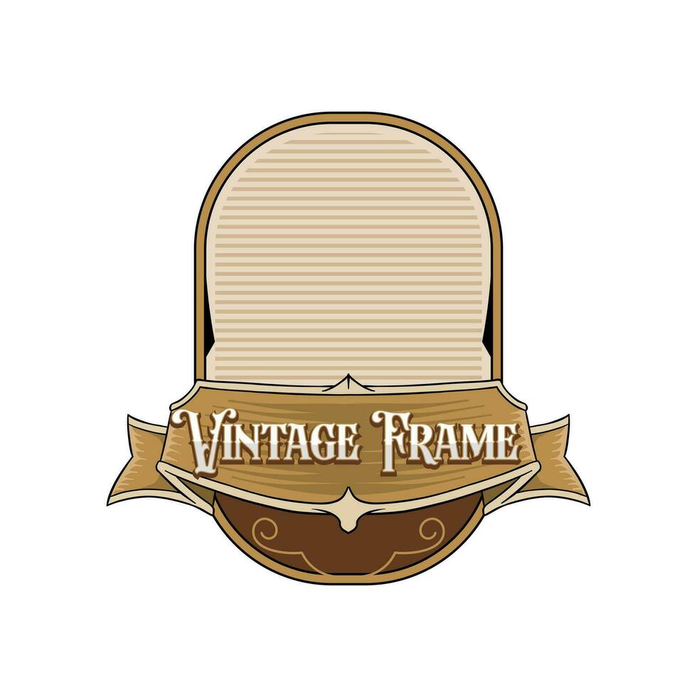 Retro Frame Badge Logo Template Product. can include Country Farm Scenery Sketches, animals, fruits.Hand made with Retro Typography and Borders. Vintage Sketch Emblem. Isolated. vector