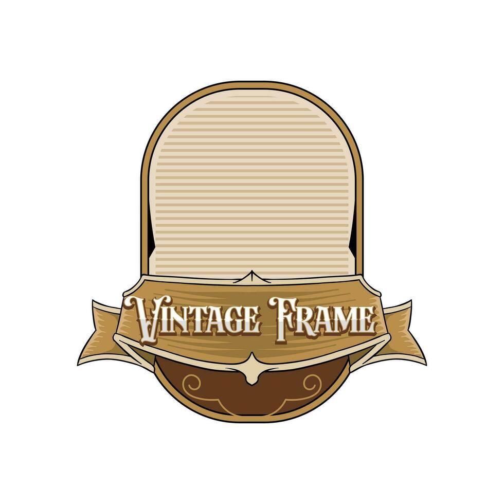 Retro Frame Badge Logo Template Product. can include Country Farm Scenery Sketches, animals, fruits.Hand made with Retro Typography and Borders. Vintage Sketch Emblem. Isolated. vector