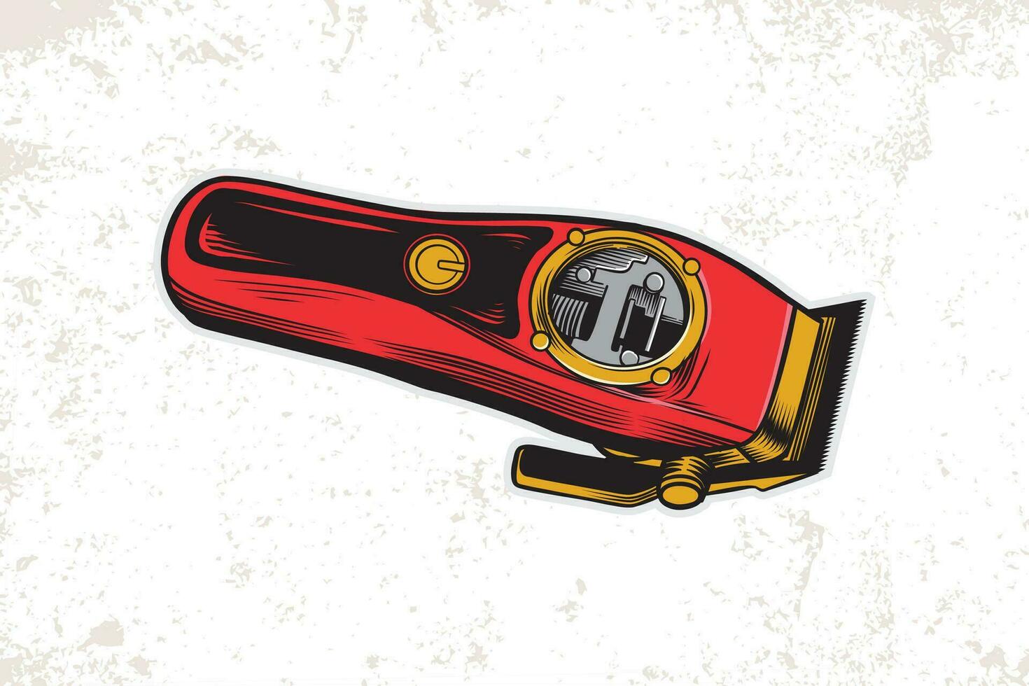 retro hair shaving machine in red color vector