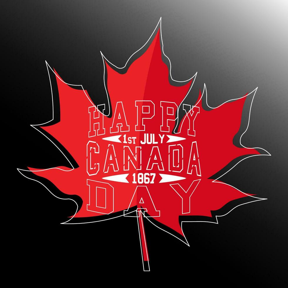 Happy Canada Day Vector Template Lettering Design.