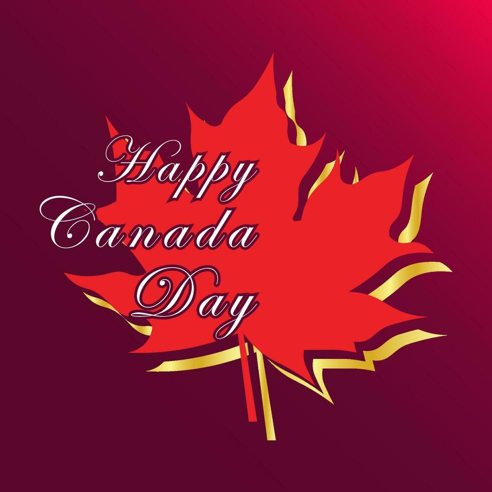 Happy Canada Day Vector Template Lettering Design.