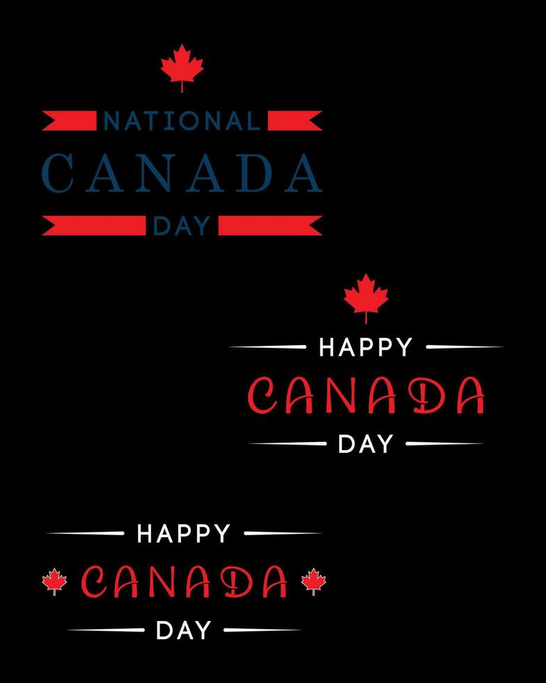 Happy Canada Day Vector Template Lettering Design.