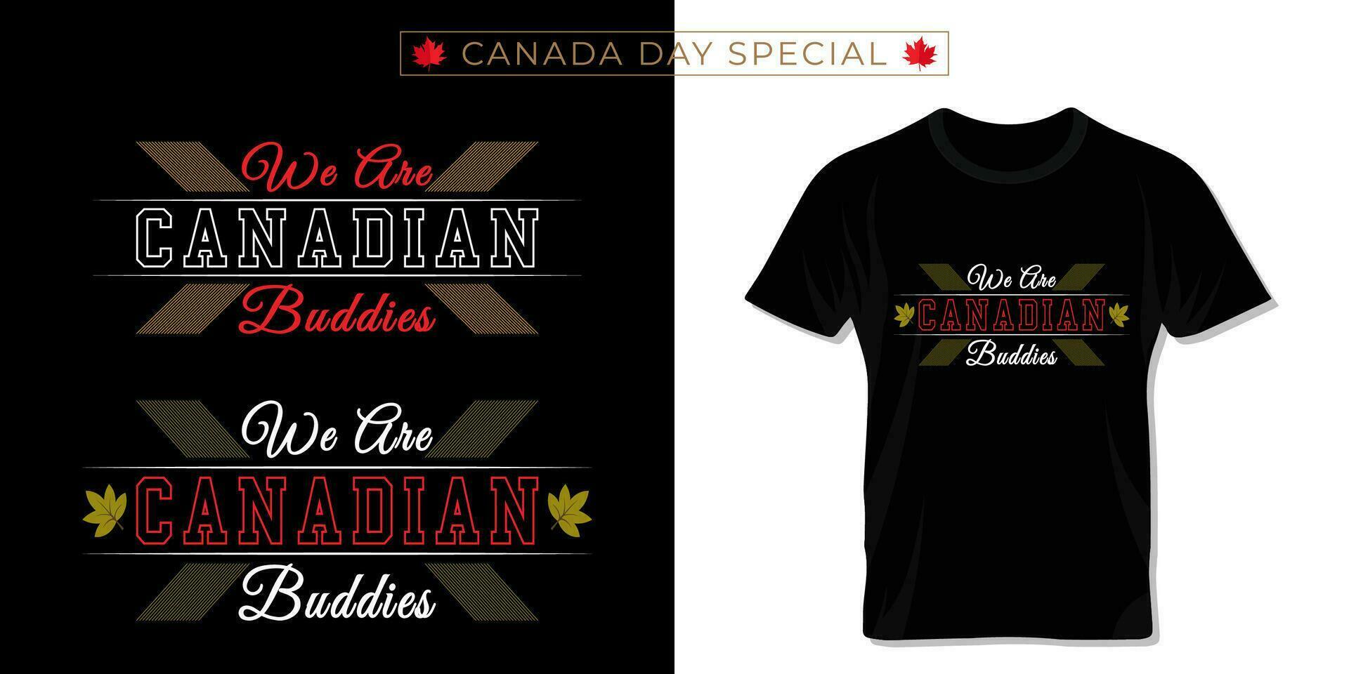 Typography t shirt design for Happy Canada Day. vector