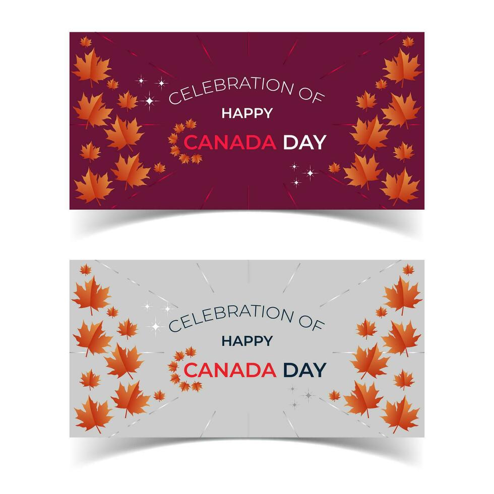 contento Canadá día, nacional día de Canadá celebracion. antecedentes con fuegos artificiales. vector