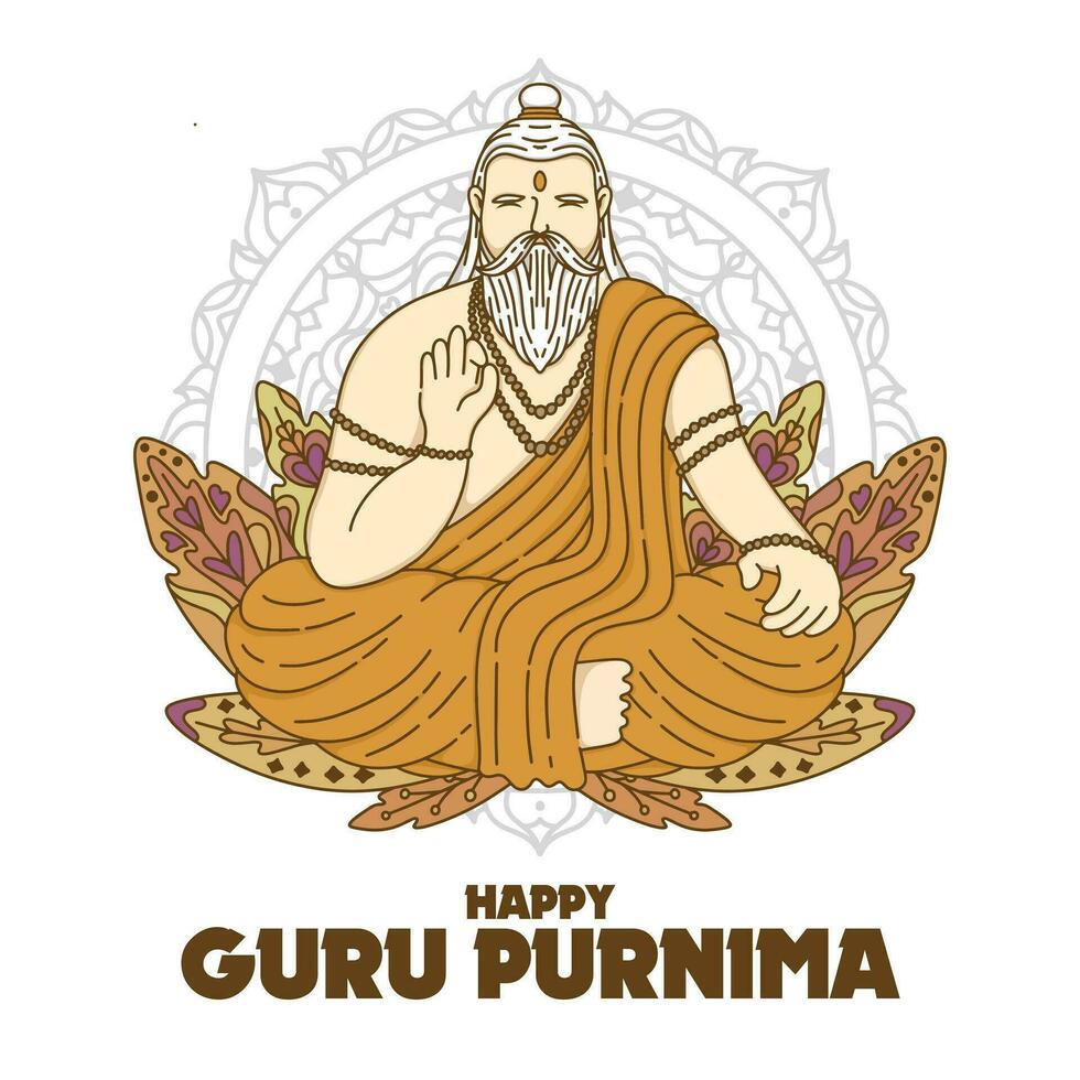 gurú purnima vector modelo