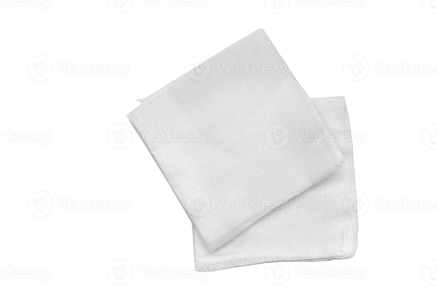 Gauze in square shape isolated on white background,top view photo