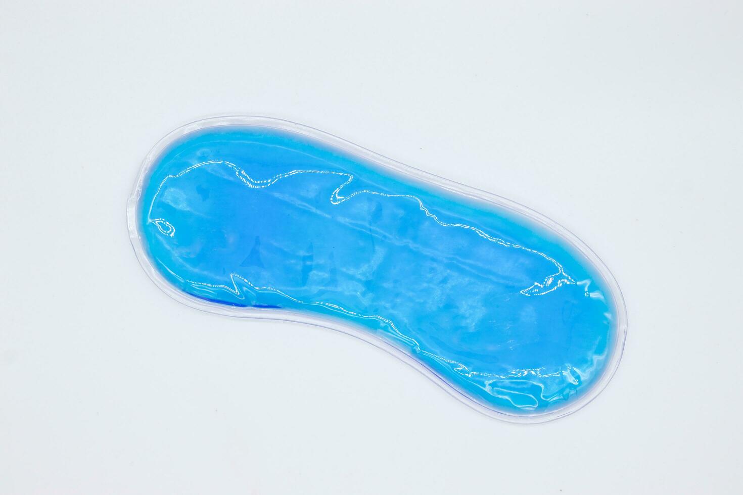 Blue cold eye pack on white background,top view photo