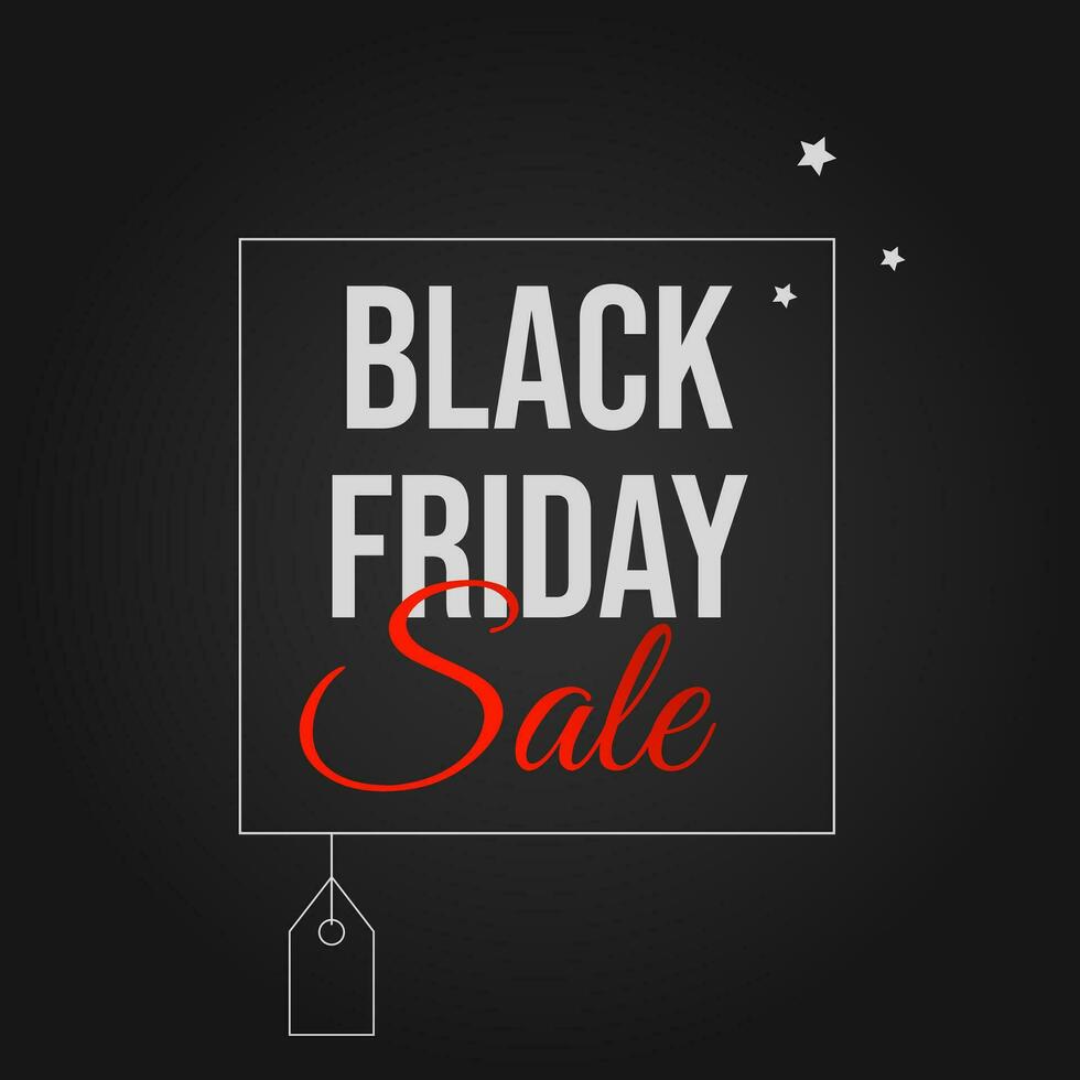Black Friday Sale banner. Modern minimal design with red and white typography. Template for promotion, advertising, web, social and fashion ads. Vector illustration.