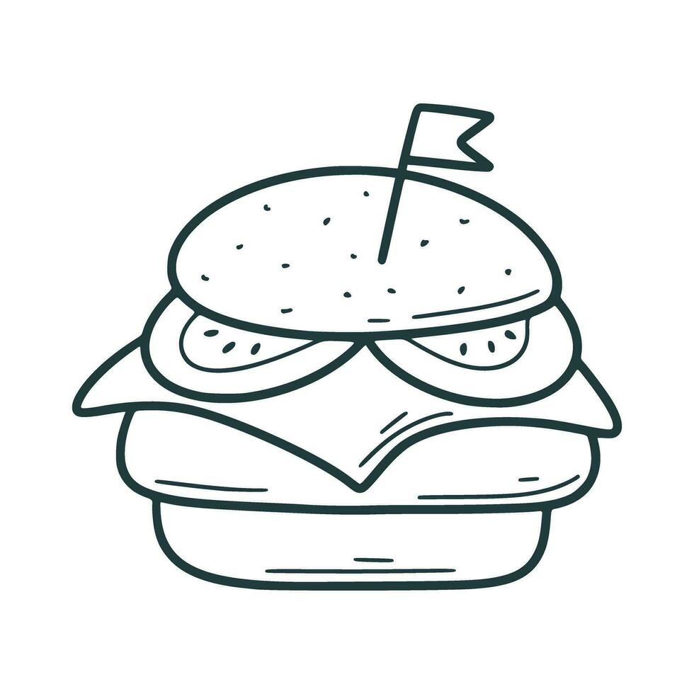 Hand drawn burger vector