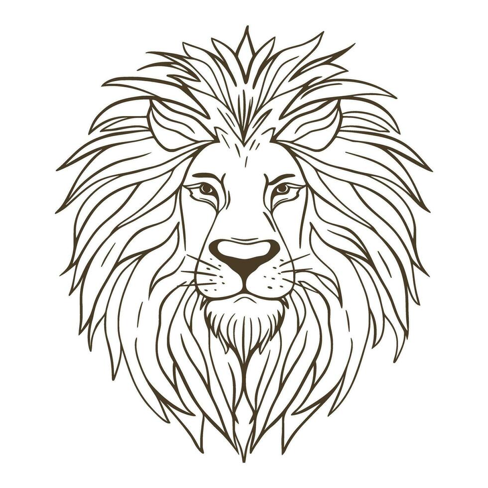 Lion head hand drawn sketch vector