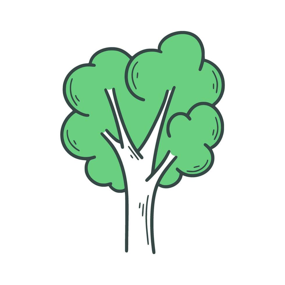 Hand drawn simple tree vector illustration