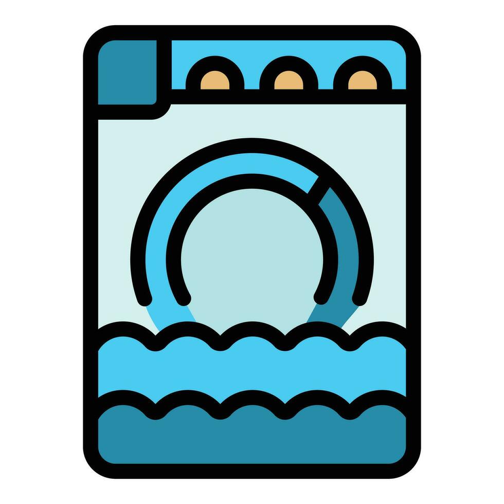 Bad washing machine icon vector flat
