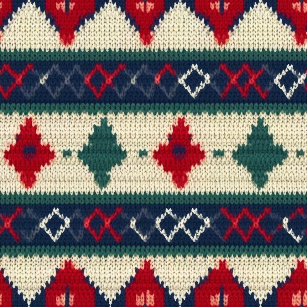 Fabric knitted seamless pattern with geometric shape spots. bright colors background for knitwear design or print, modern strips mat, illustration photo